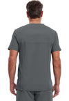 Pewter - Cherokee IN Infinity Men Scrub Top - Back View