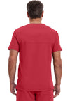 Red - Cherokee IN Infinity Men Scrub Top - Back View