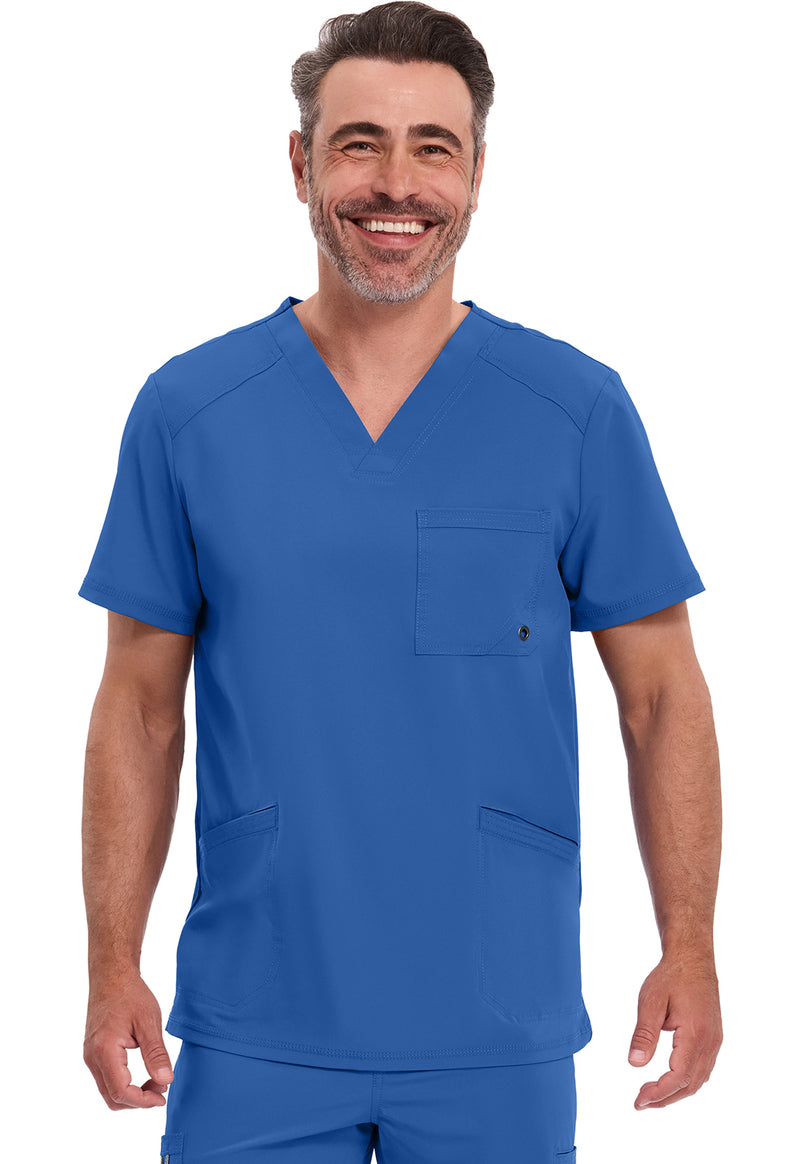 Royal - Cherokee IN Infinity Men Scrub Top - Front View