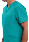 Teal Blue - Men's V-Neck Scrub Top (View 2)