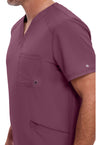 Wine - Men's V-Neck Scrub Top (View 2)