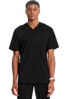 Black - Cherokee IN Infinity Men Scrub Top - Front View