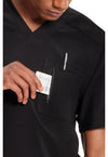 Black - Men's Tuckable V-Neck Scrub Top (View 2)