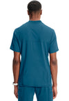 Caribbean Blue - Cherokee IN Infinity Men Scrub Top - Back View