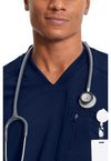 Navy - Men's Tuckable V-Neck Scrub Top (View 2)