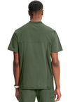 Olive - Cherokee IN Infinity Men Scrub Top - Back View