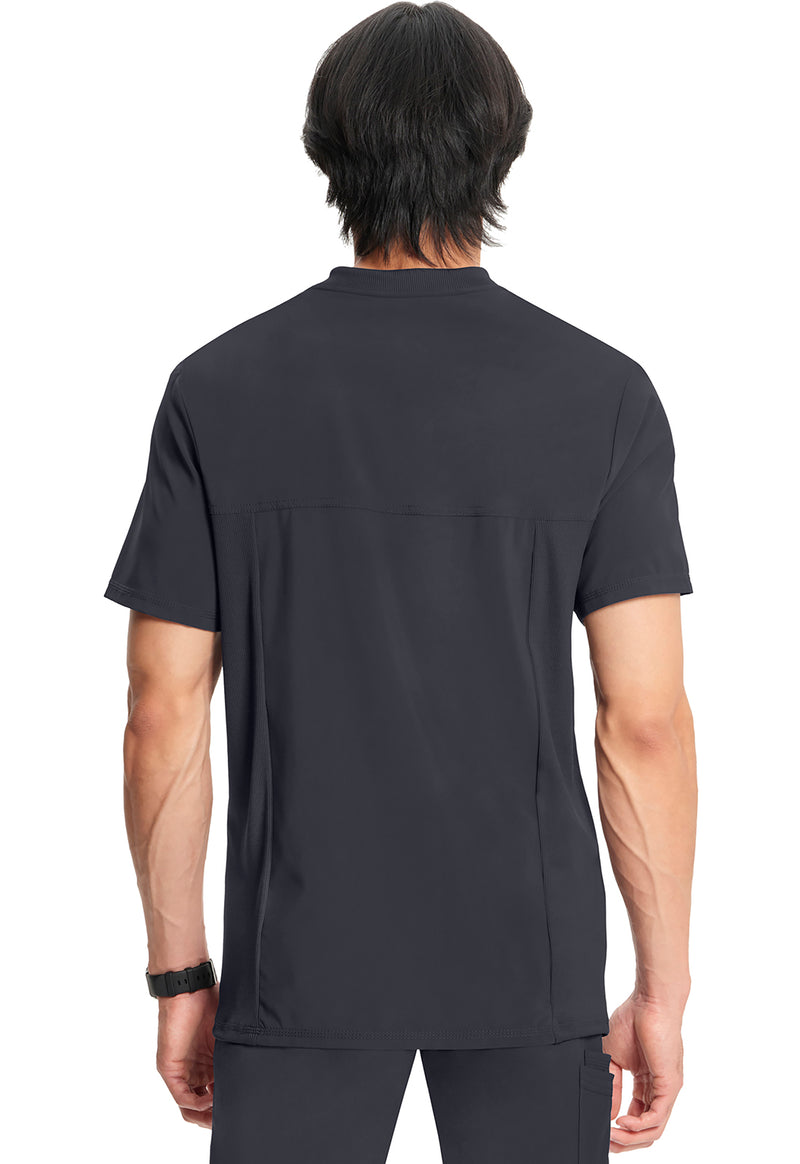 Pewter - Cherokee IN Infinity Men Scrub Top - Back View