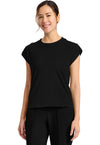 Black - Cherokee Achieve Women Scrub Top - Front View