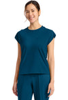 Caribbean Blue - Cherokee Achieve Women Scrub Top - Front View