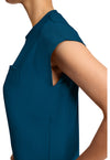 Caribbean Blue - Women's 1-Pocket Crew Neck Scrub Top (View 4)