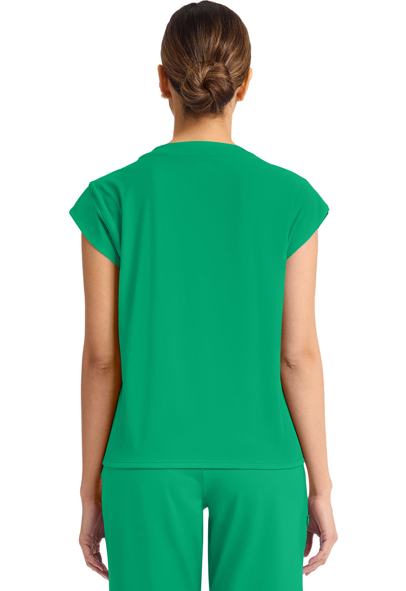 Green Apple - Cherokee Achieve Women Scrub Top - Back View