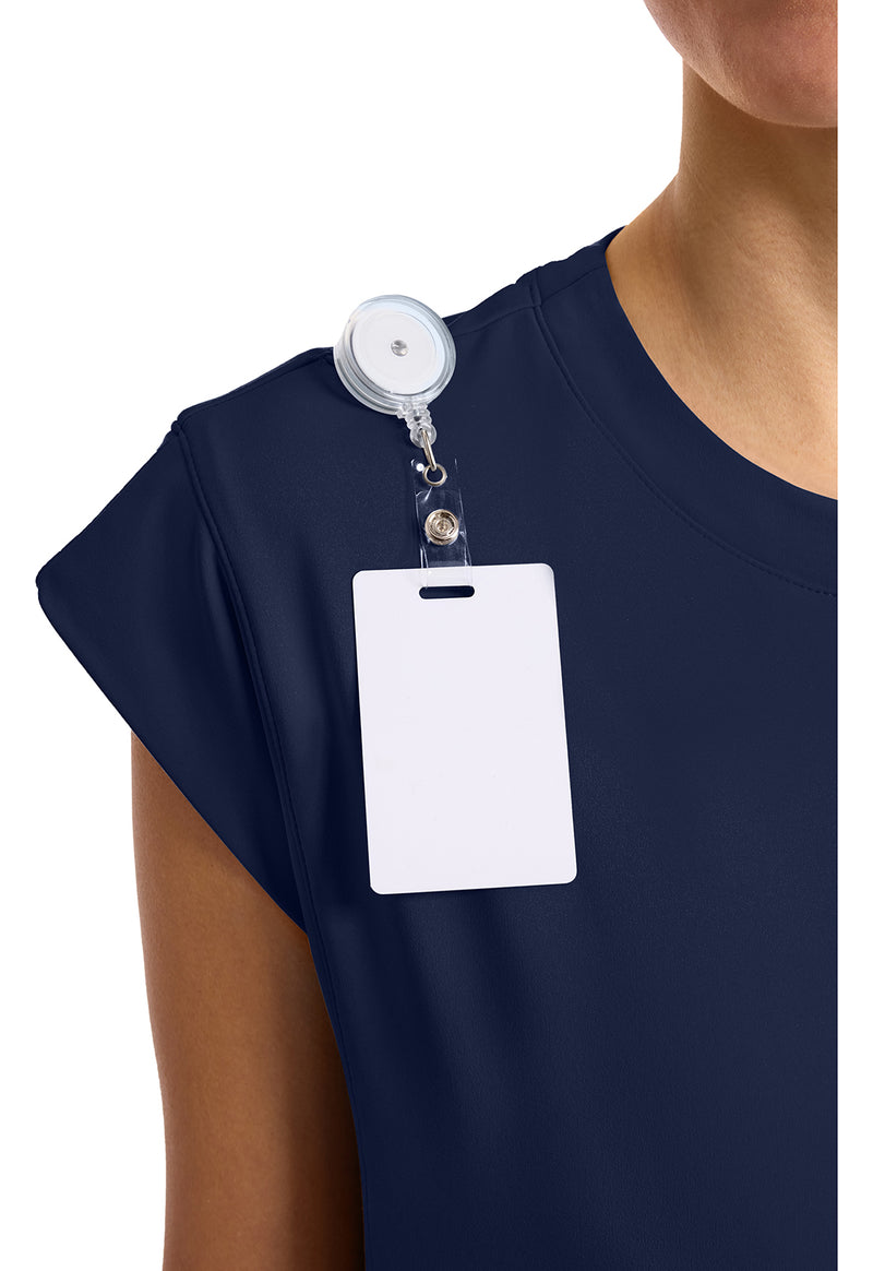 Navy - Women's 1-Pocket Crew Neck Scrub Top (View 2)