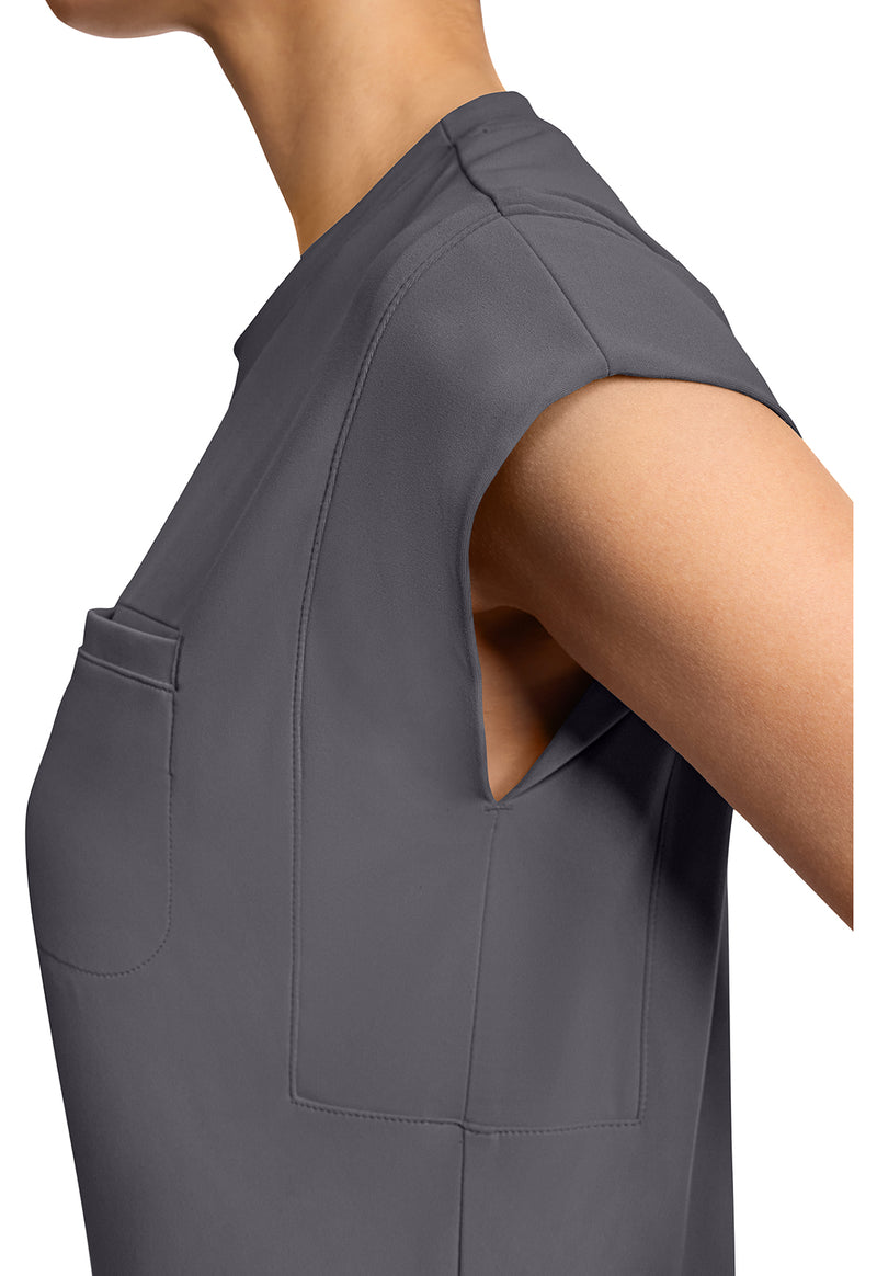 Pewter - Women's 1-Pocket Crew Neck Scrub Top (View 4)