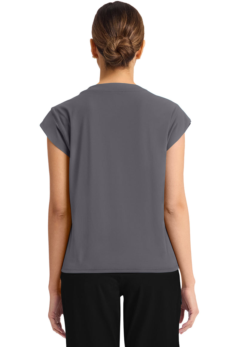 Pewter - Cherokee Achieve Women Scrub Top - Back View