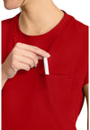 red - Women's 1-Pocket Crew Neck Top (View 3)