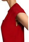 RED - Women's 1-Pocket Crew Neck Scrub Top (View 4)