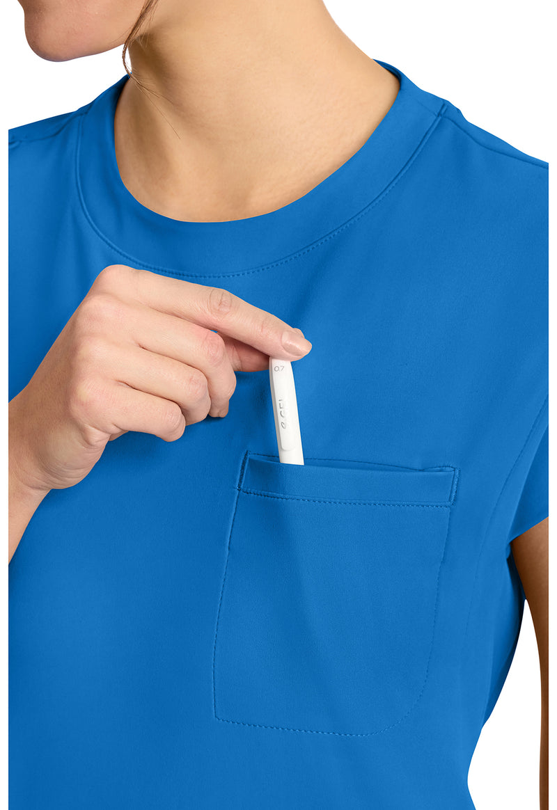 true blue - Women's 1-Pocket Crew Neck Top (View 3)