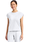 WHITE - Cherokee Achieve Women Scrub Top - Front View