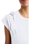 WHITE - Women's 1-Pocket Crew Neck Scrub Top (View 2)