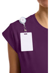 Wild Mulberry - Women's 1-Pocket Crew Neck Scrub Top (View 2)