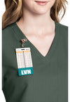 Heather Forest Moss - 2 pocket V-Neck Top (View 2)