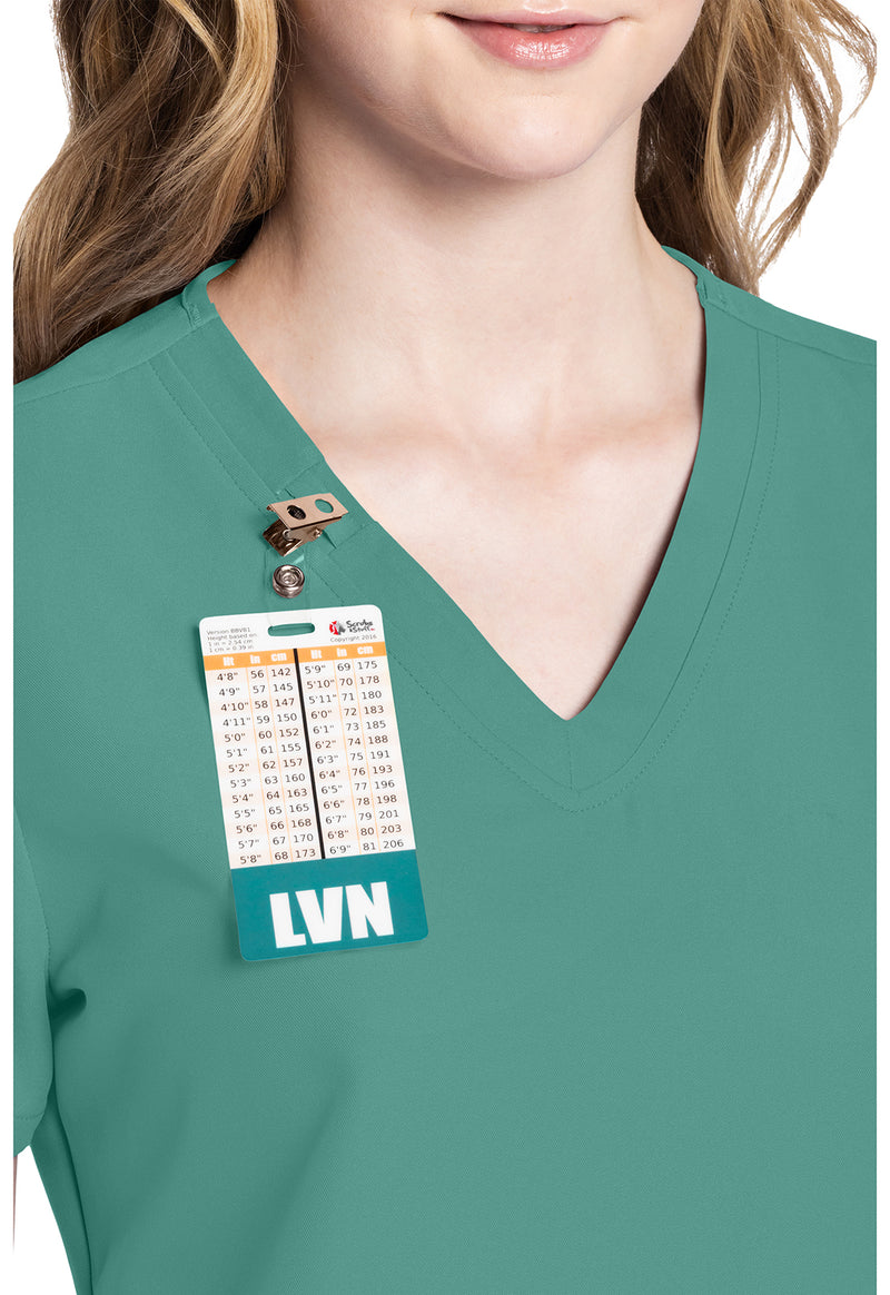 Botanical Green - Women's V-Neck Scrub Top (View 2)
