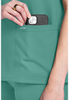 Botanical Green - Women's V-Neck Scrub Top (View 3)