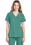 Botanical Green - Cherokee WW Originals Ultra Women Scrub Top - Front View