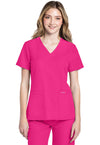 Electric Pink - Cherokee WW Originals Ultra Women Scrub Top - Front View