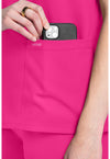 Electric Pink - Women's V-Neck Scrub Top (View 3)