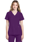 Eggplant - Cherokee WW Originals Ultra Women Scrub Top - Front View