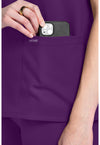 Eggplant - Women's V-Neck Scrub Top (View 3)
