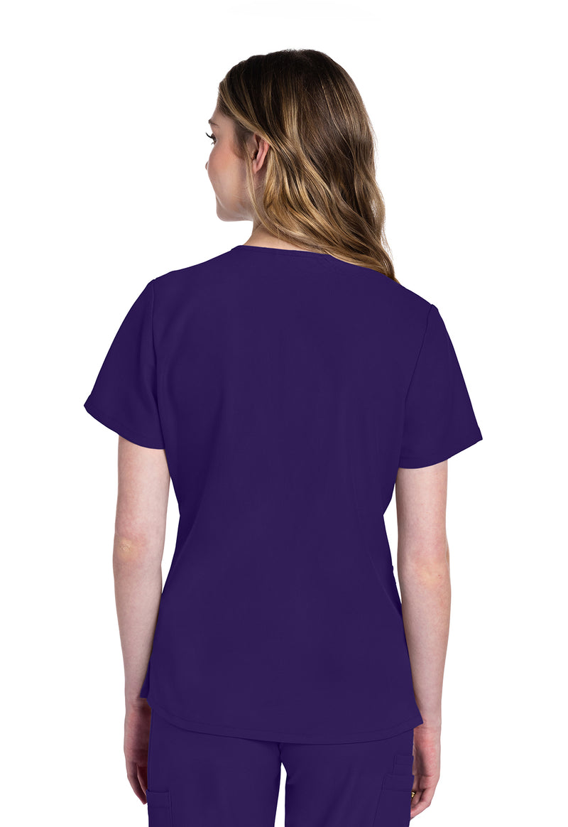 Grape - Cherokee WW Originals Ultra Women Scrub Top - Back View