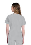 Grey - Cherokee WW Originals Ultra Women Scrub Top - Back View