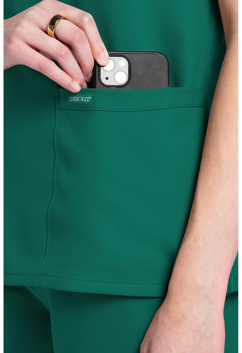 Hunter Green - Women's V-Neck Scrub Top (View 3)