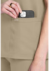 Khaki - Women's V-Neck Scrub Top (View 3)