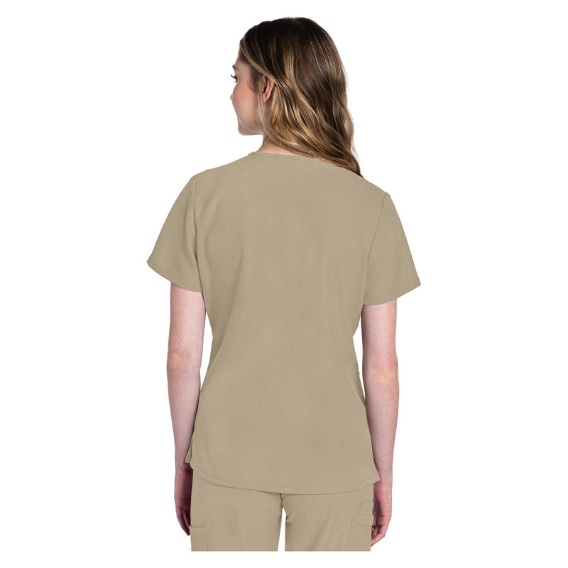 khaki - V-Neck Top