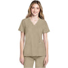 khaki - V-Neck Top