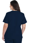 Navy - Cherokee WW Originals Ultra Women Scrub Top - Back View