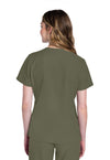 Olive - Cherokee WW Originals Ultra Women Scrub Top - Back View