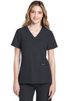 Pewter - Cherokee WW Originals Ultra Women Scrub Top - Front View