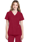 RED - Cherokee WW Originals Ultra Women Scrub Top - Front View