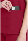 RED - Women's V-Neck Scrub Top (View 3)