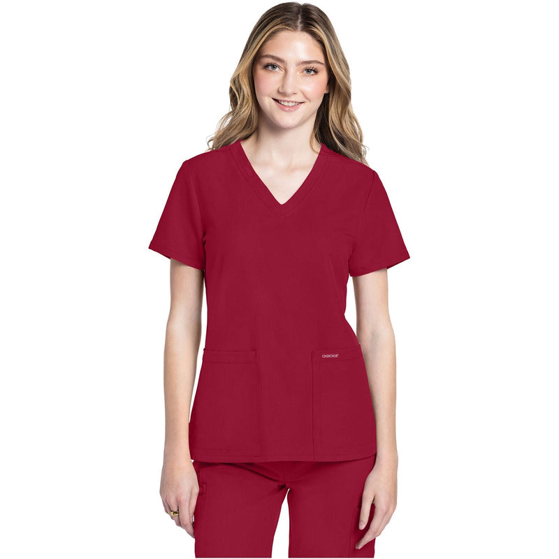 red - V-Neck Top