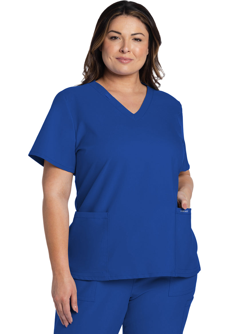 Royal - Cherokee WW Originals Ultra Women Scrub Top - Front View