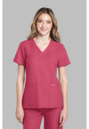 Rapture Rose - Cherokee WW Originals Ultra Women Scrub Top - Front View