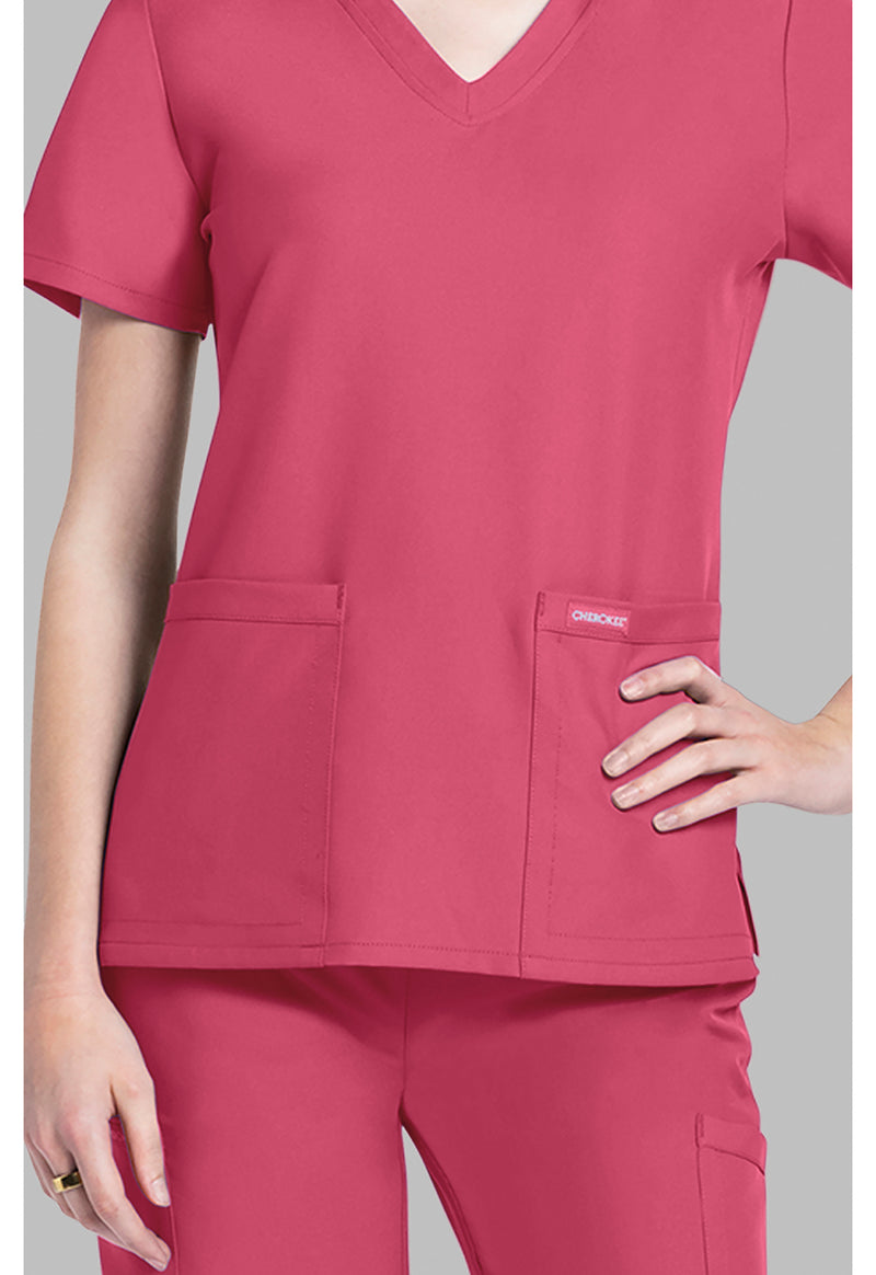 Rapture Rose - Women's V-Neck Scrub Top (View 4)