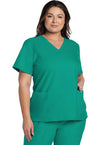 Teal Blue - Cherokee WW Originals Ultra Women Scrub Top - Front View