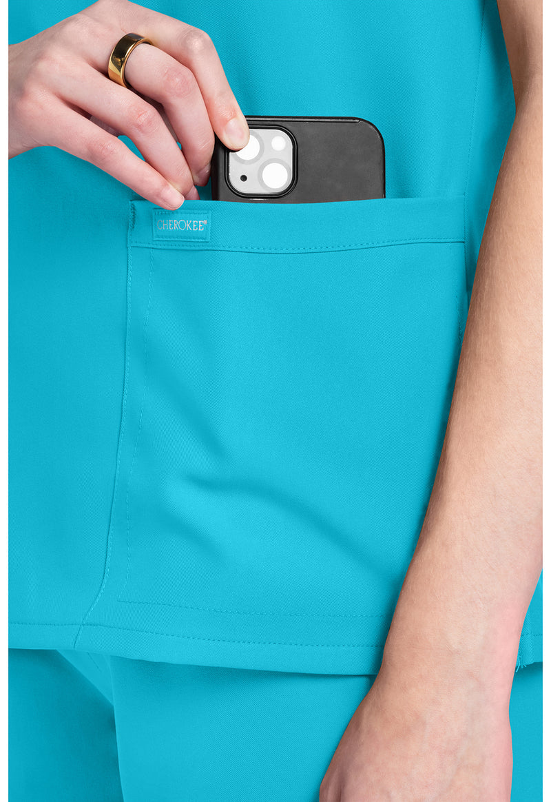 Turquoise - Women's V-Neck Scrub Top (View 3)