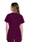 Wine - Cherokee WW Originals Ultra Women Scrub Top - Back View